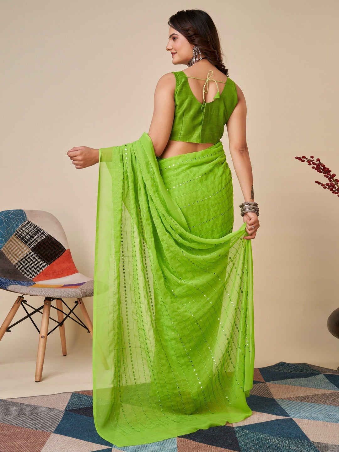 Vibrant color luxurious fabric exclusive attire crafted for elegance and style.