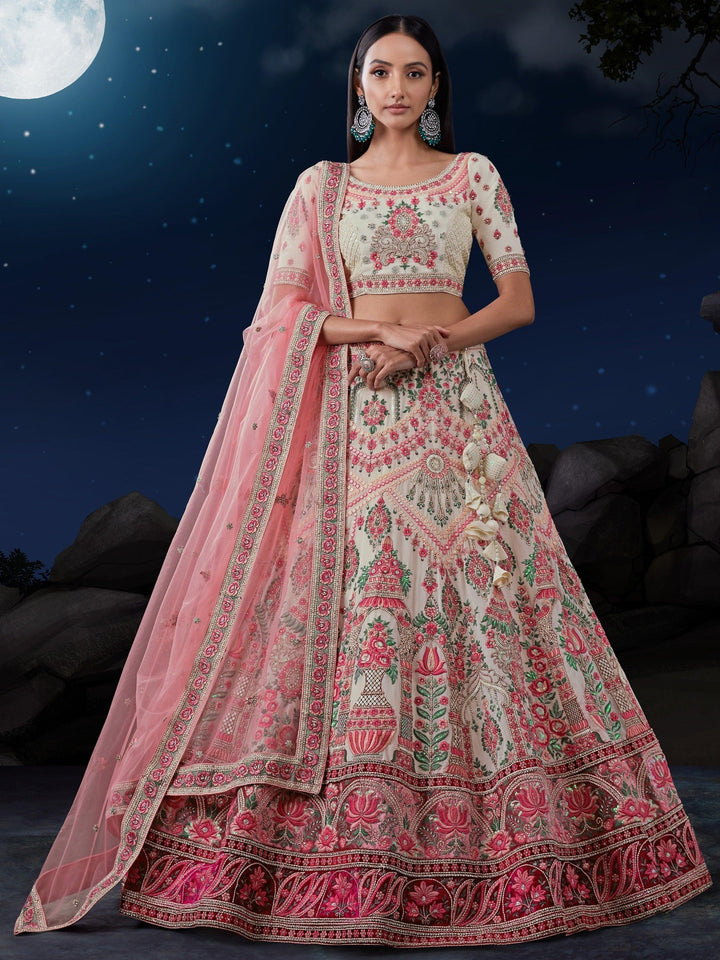 Luxury Off-White Lehenga Choli | Sequins Georgette for Special Events