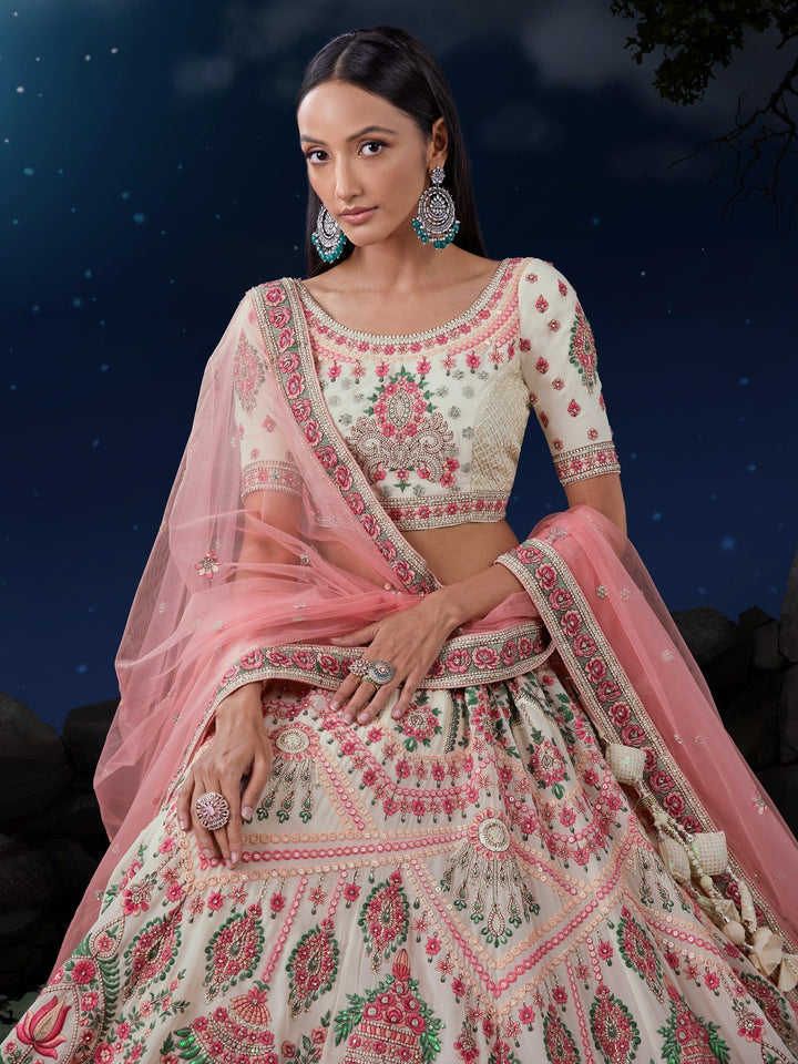 Luxury Off-White Lehenga Choli | Sequins Georgette for Special Events