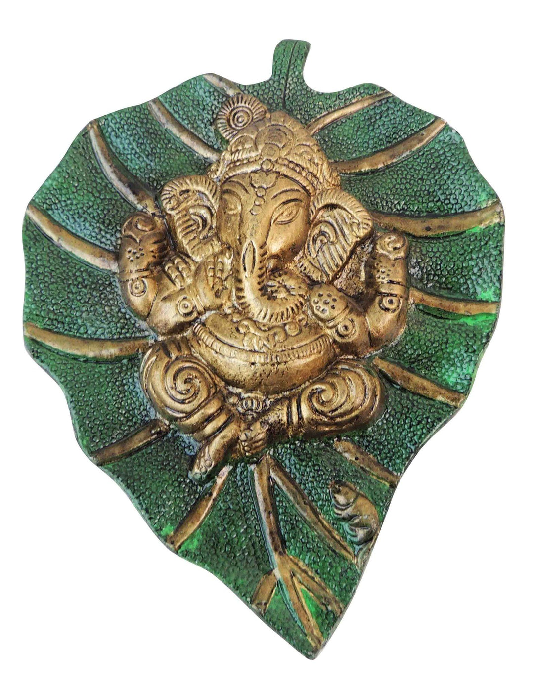 Aluminium Idol | Small Ganesh Patta Showpiece - 5.8x0.5x7.3 Inch