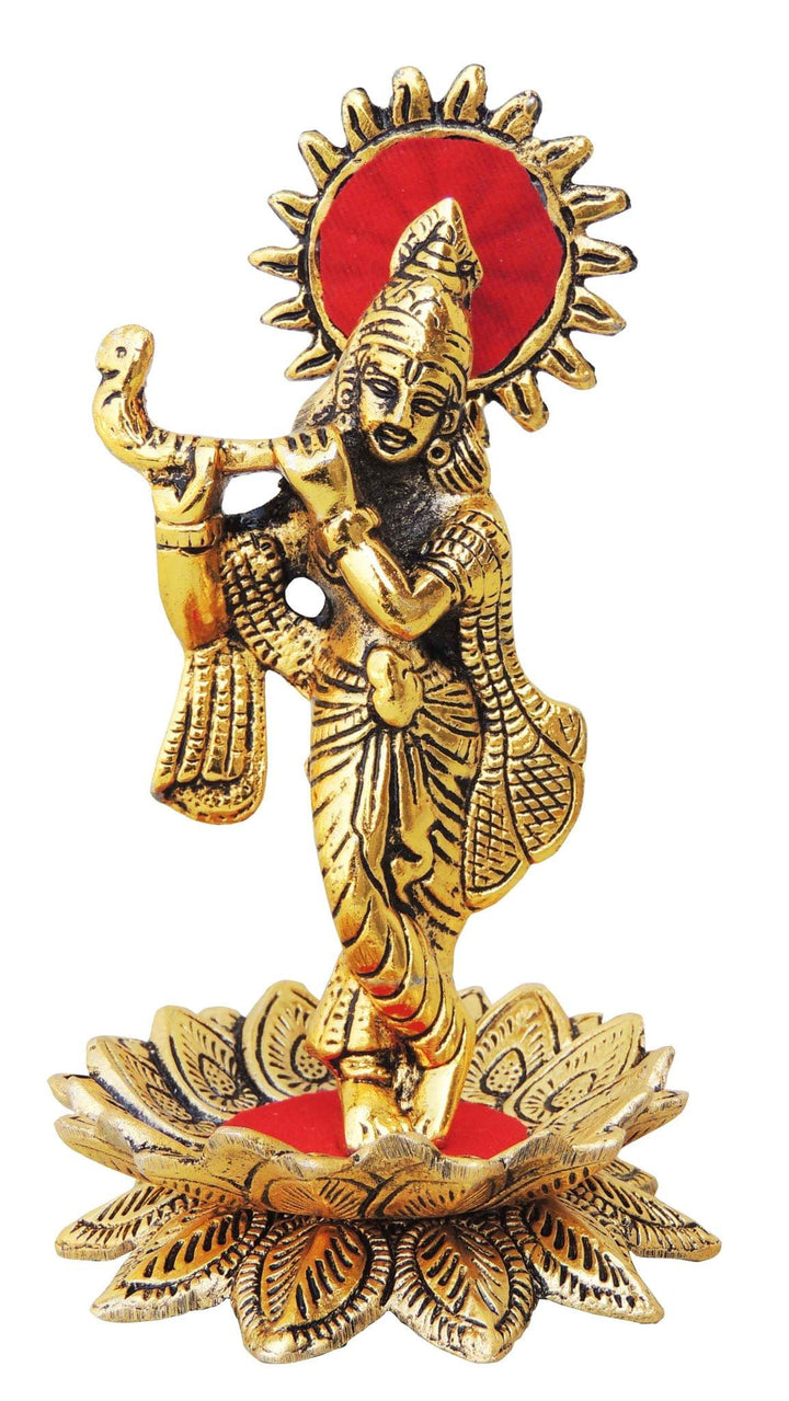 Aluminium Idol | Showpiece Krishna Statue - 3.5*3.5*6.5 inch