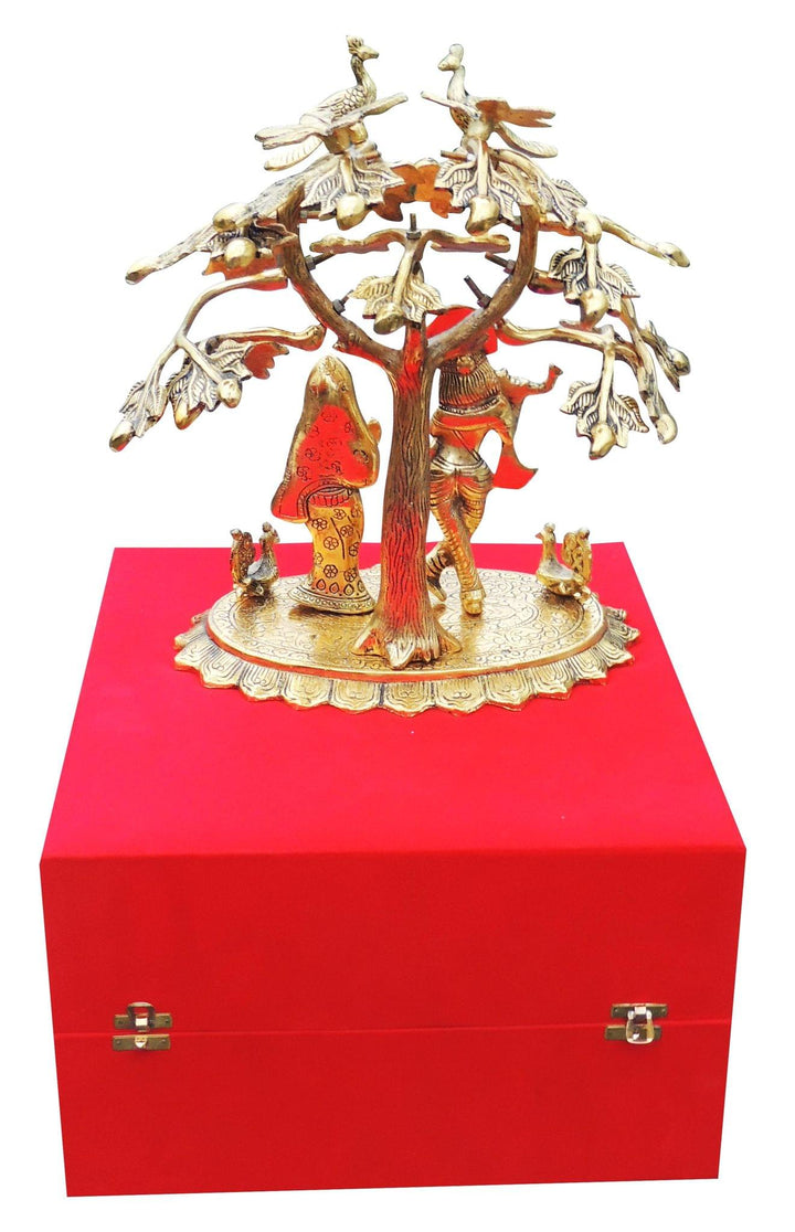 Aluminium R K Standing Tree Idol - 12x9x16 Inches | Decorative Metal Sculpture