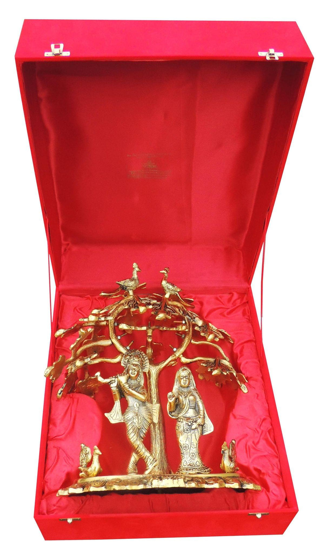 Aluminium R K Standing Tree Idol - 12x9x16 Inches | Decorative Metal Sculpture