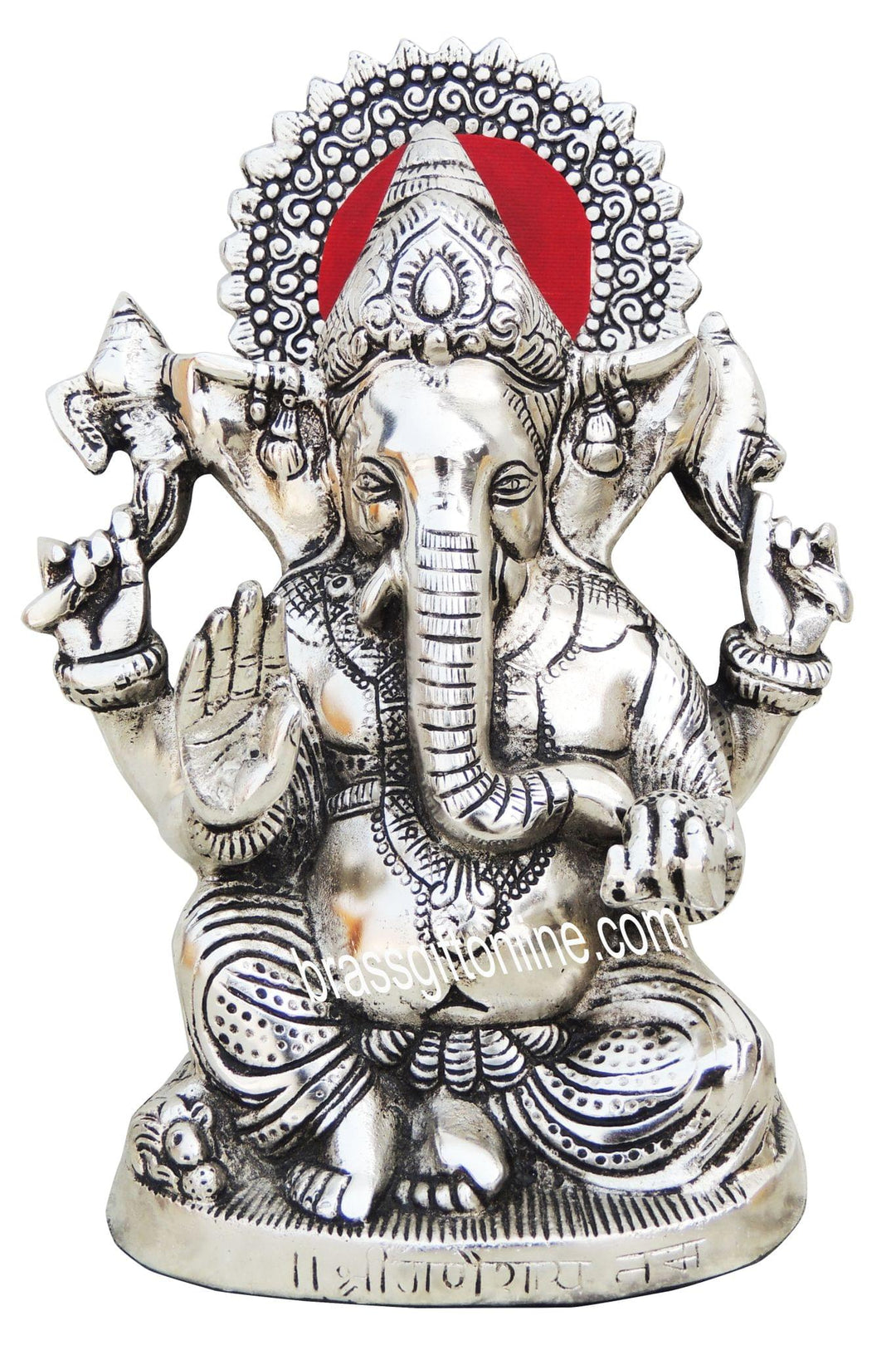 Showpiece Ganeshji Aluminium Idol | Silver Finish - 6.8*4.3*9.4 Inch