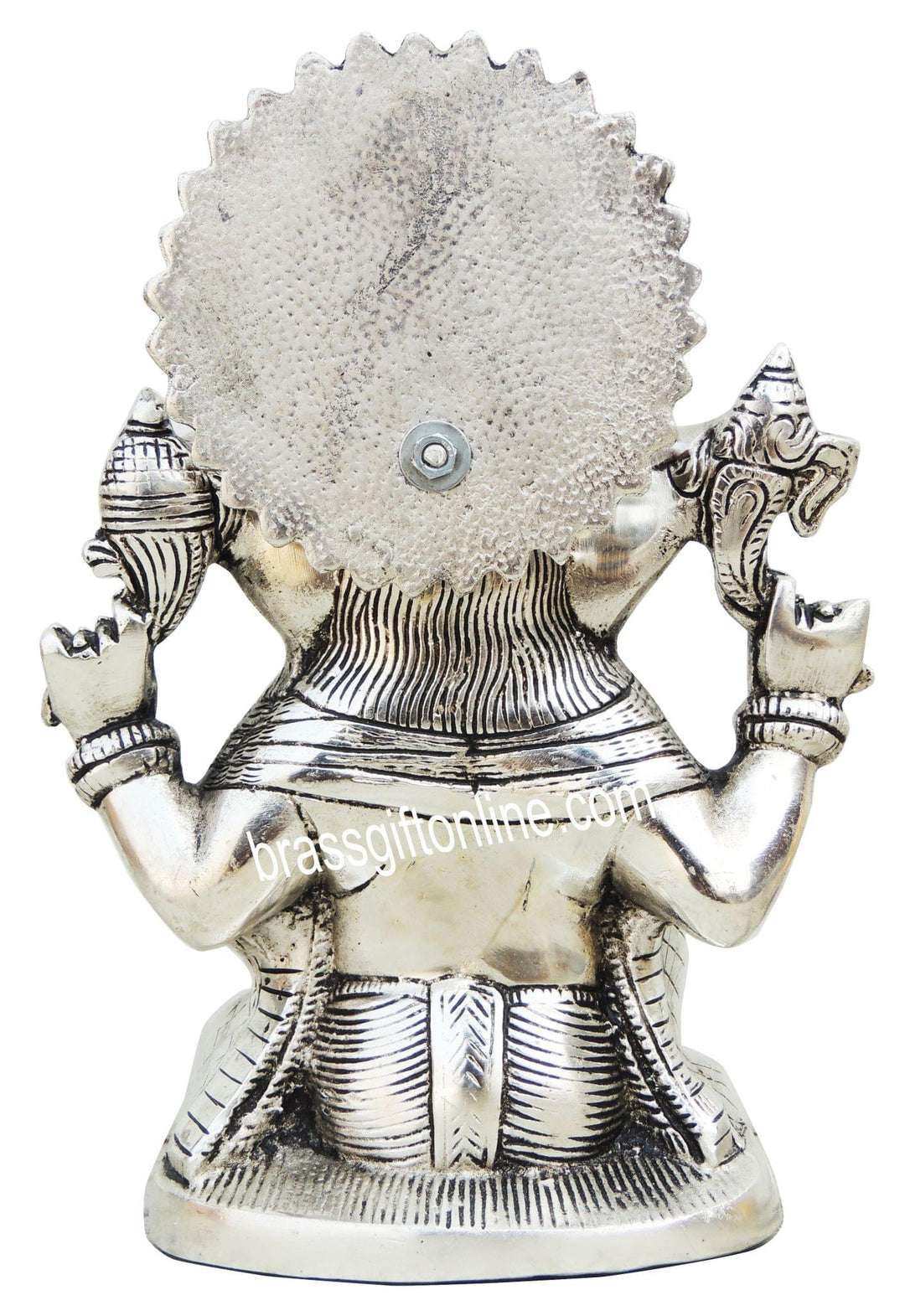 Showpiece Ganeshji Aluminium Idol | Silver Finish - 6.8*4.3*9.4 Inch