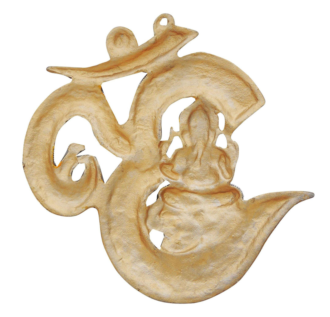 Aluminium Om Ganesh Idol | Decorative Showpiece 14.2*1.2*14 Inch