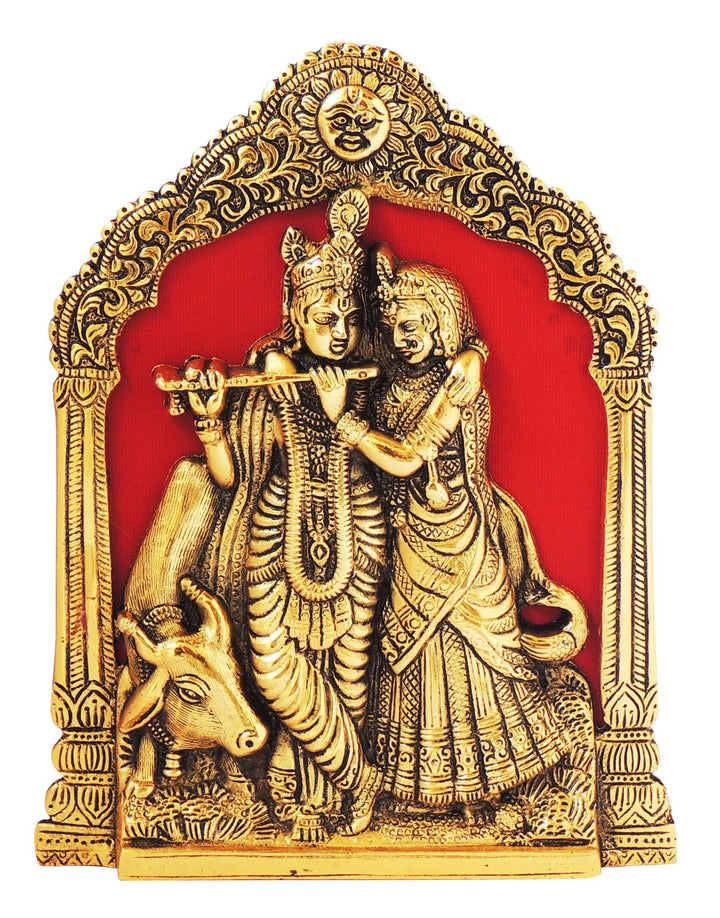 Wall Hanging Radha Krishna Aluminium Idol | Decorative Statue 6.5*1*9 inch