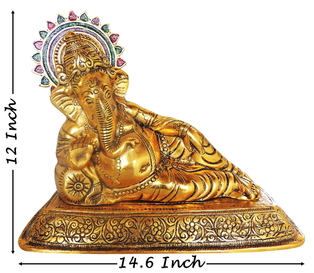 Aluminium Idol | Masand Ganesh Showpiece Statue - 14.5*6*12 Inch