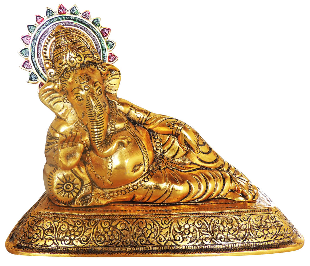 Aluminium Idol | Masand Ganesh Showpiece Statue - 14.5*6*12 Inch