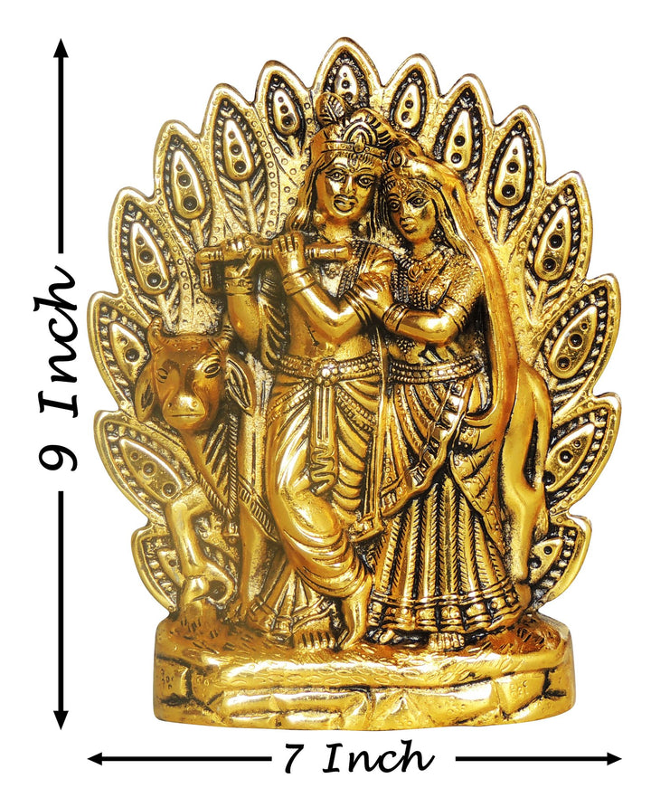 Aluminium Showpiece Wall Hanging Radha Krishna Idol | Decorative Home Accent