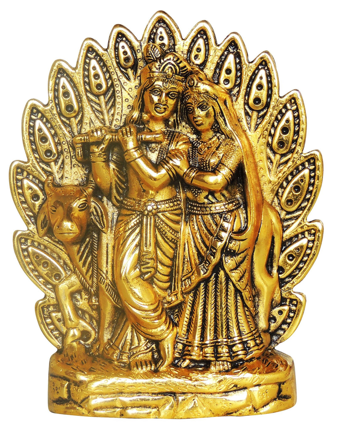 Aluminium Showpiece Wall Hanging Radha Krishna Idol | Decorative Home Accent