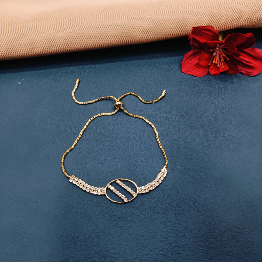 Dainty golden bracelet for formal events.