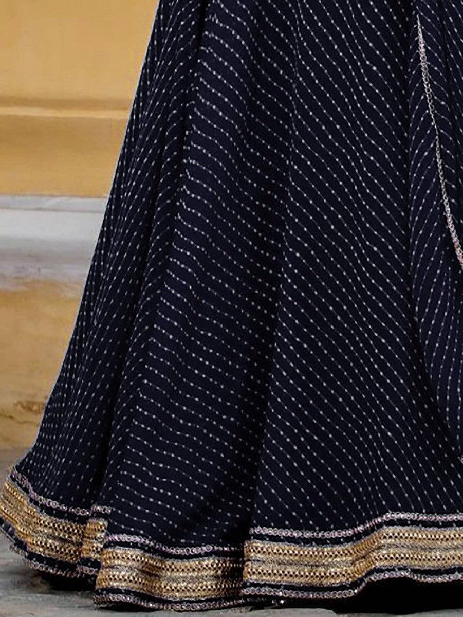 Traditional black lehenga for weddings and parties.