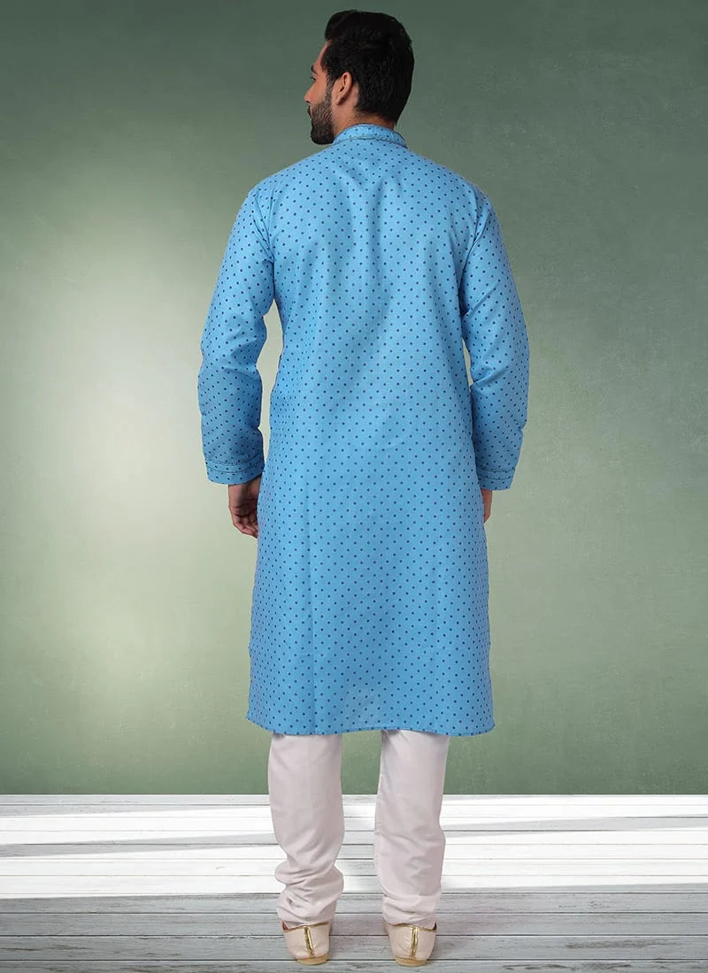 Graceful Blue Cotton Premium Kurta Pajama | Designed to Elevate Your Style for Cultural Events