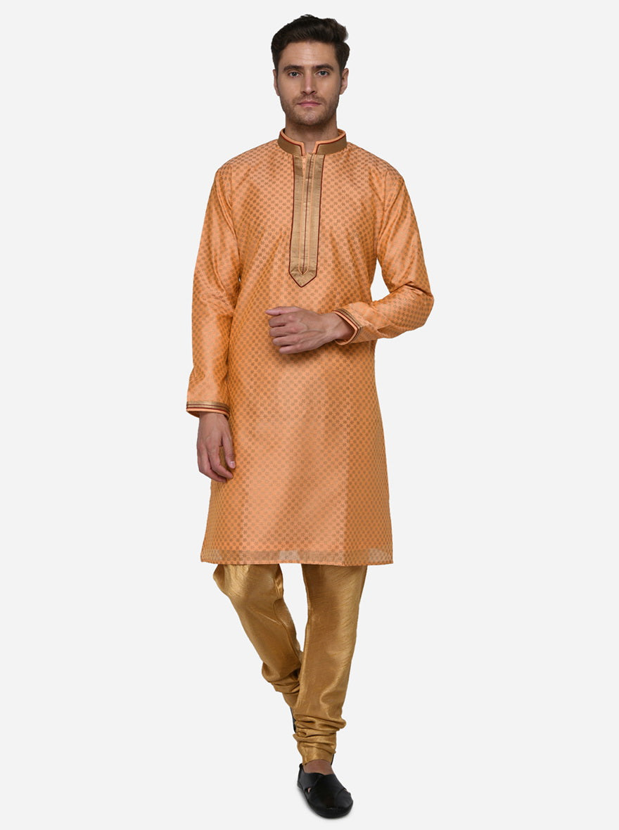 Trendy light orange kurta set designed for all-day wear and style.