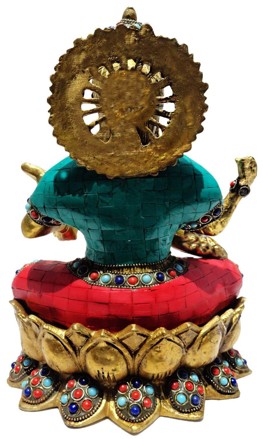 Brass Saraswati Ji God Idol Statue | Unique Showpiece - 8*6.8*10.5 inch