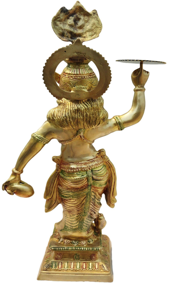 Brass Showpiece Krishna Ji Idol with Chakra | God Murtis Statue 29 Inch