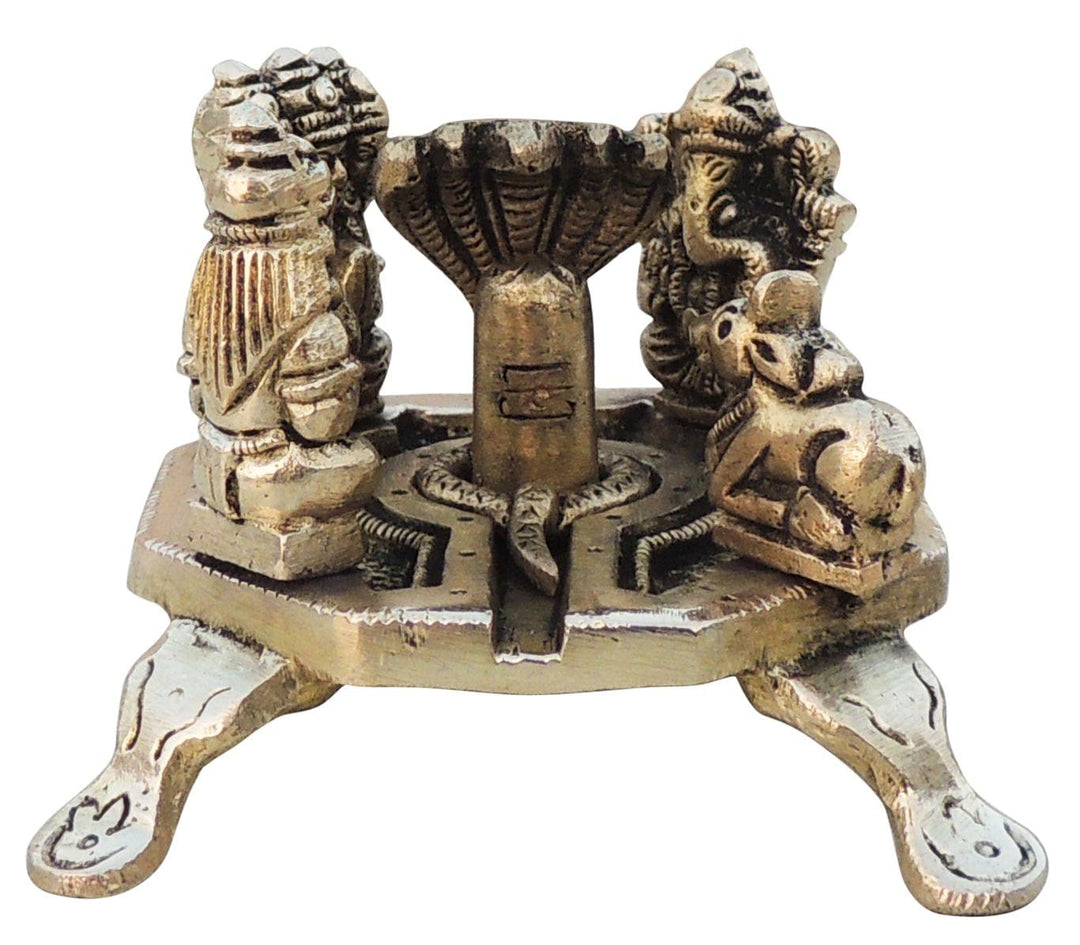 Brass Shivling Idol Statue | 3.5x3.2x2.5 Inch Decorative Showpiece