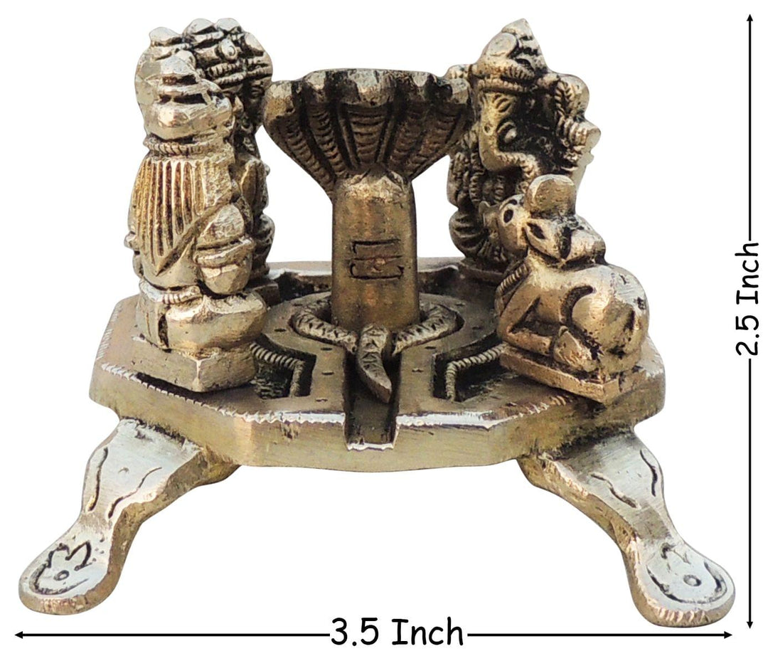 Brass Shivling Idol Statue | 3.5x3.2x2.5 Inch Decorative Showpiece