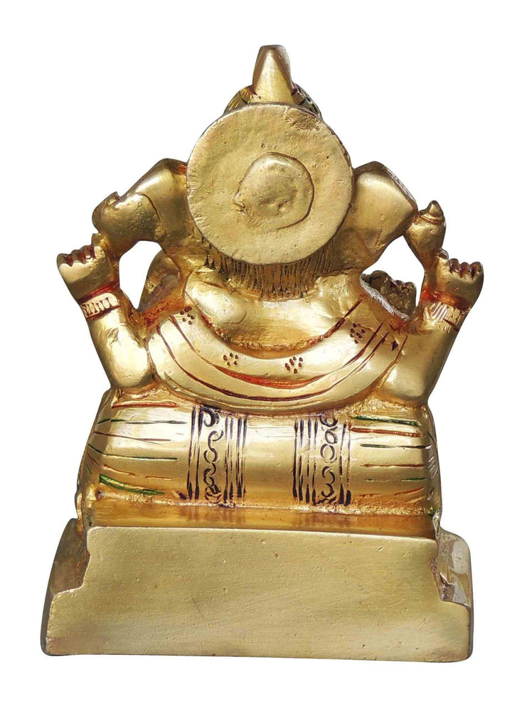 Brass Ganesh Idol | Decorative God Murtis | 4*2.4*5.5 Inches