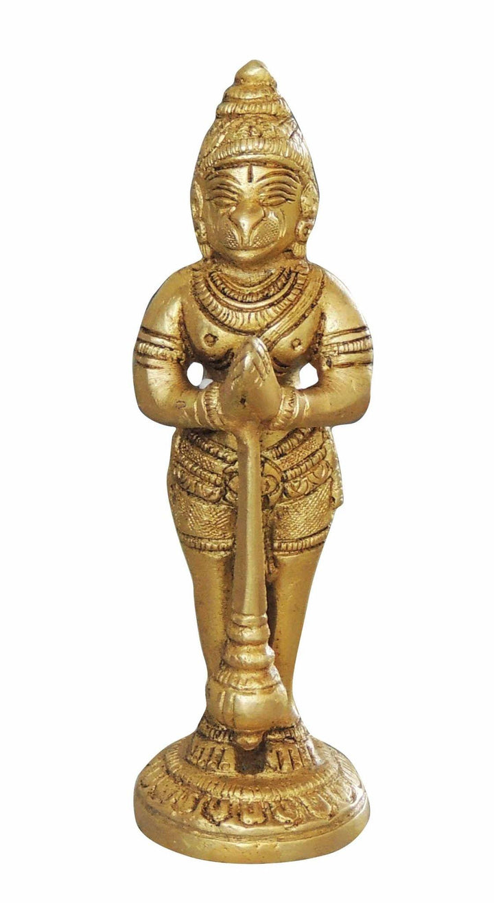 Brass Hanuman Ji Idol Statue | 1.5x1.5x5.5 Inch Decorative Murtis