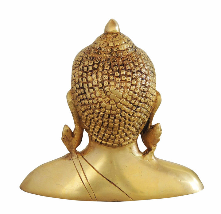 Brass Showpiece Buddha Half Statue | God Murtis Decorative Art 6.2x2.5x6.5"