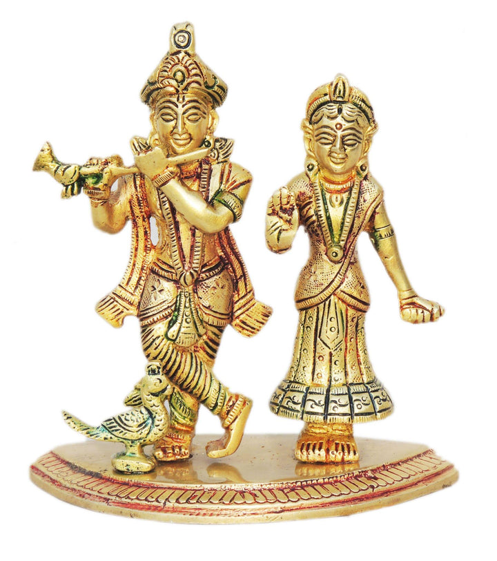 Brass God Murtis Radha Krishna Showpiece Statue | 4.6*2.6*5.3 inch