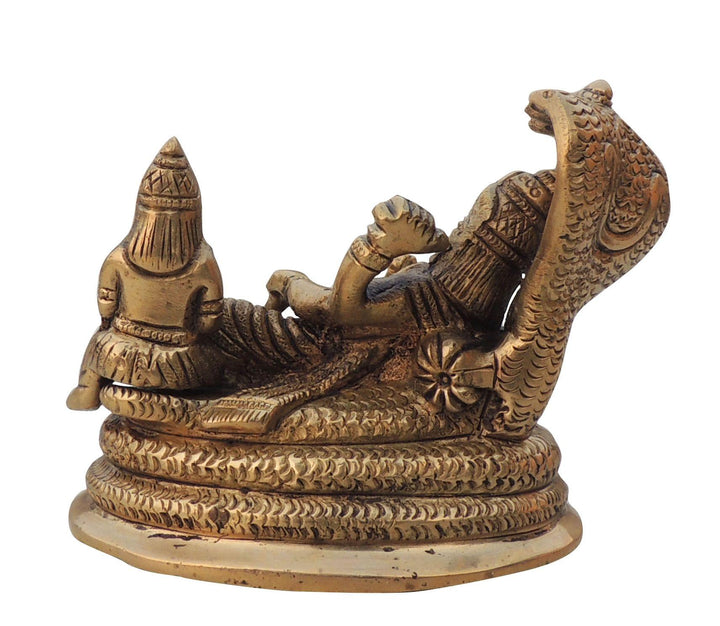 Brass Showpiece Vishnu Laxmi Idol Statue | Divine Home Decor Artifact