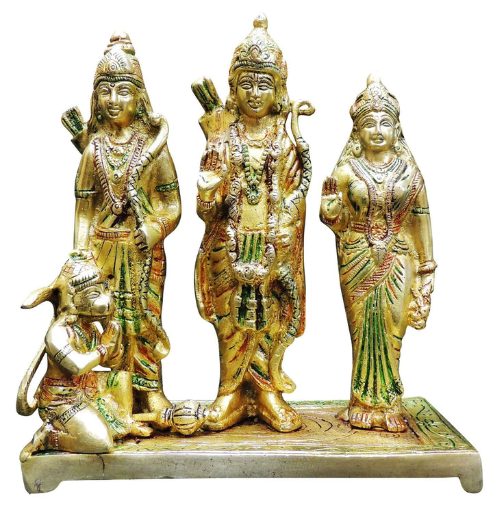 Brass Ram Darbar Idol Statue | 7x3x8 Inch God Murtis Showpiece