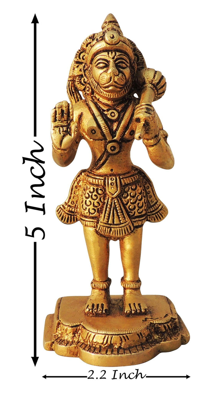 Brass Hanuman Ji Idol | Decorative God Murtis Showpiece - 2.2*2*5 Inch