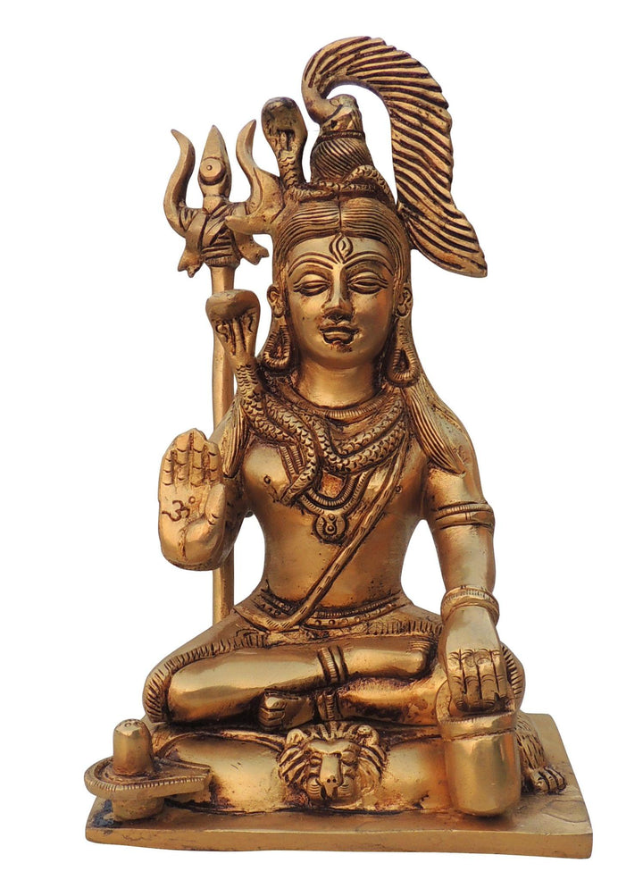 Brass Shiv Ji Idol | 5.2x4x8.2 Inch God Murtis Showpiece