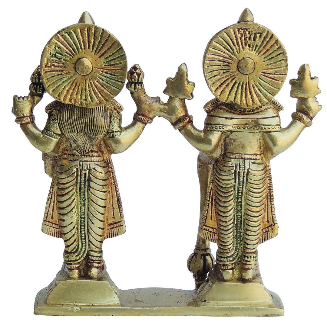 Brass Vishnu Laxmi Idol | 6.5 Inch Decorative God Murtis Showpiece