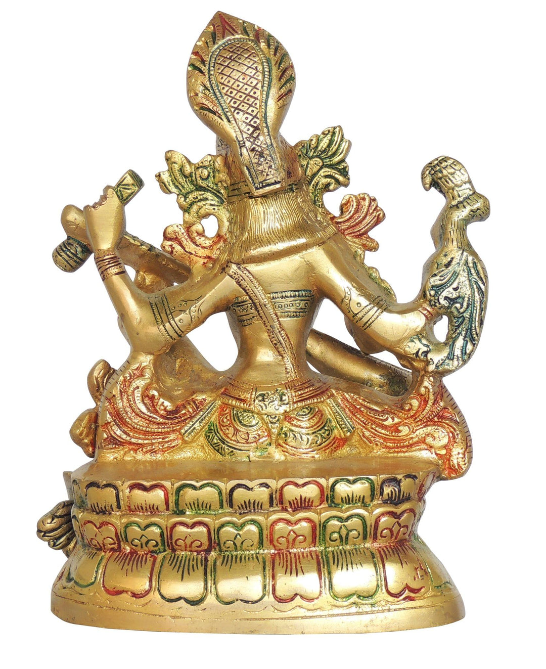 Brass Saraswati Idol | Decorative God Murtis Showpiece 8*4*10.5 Inch