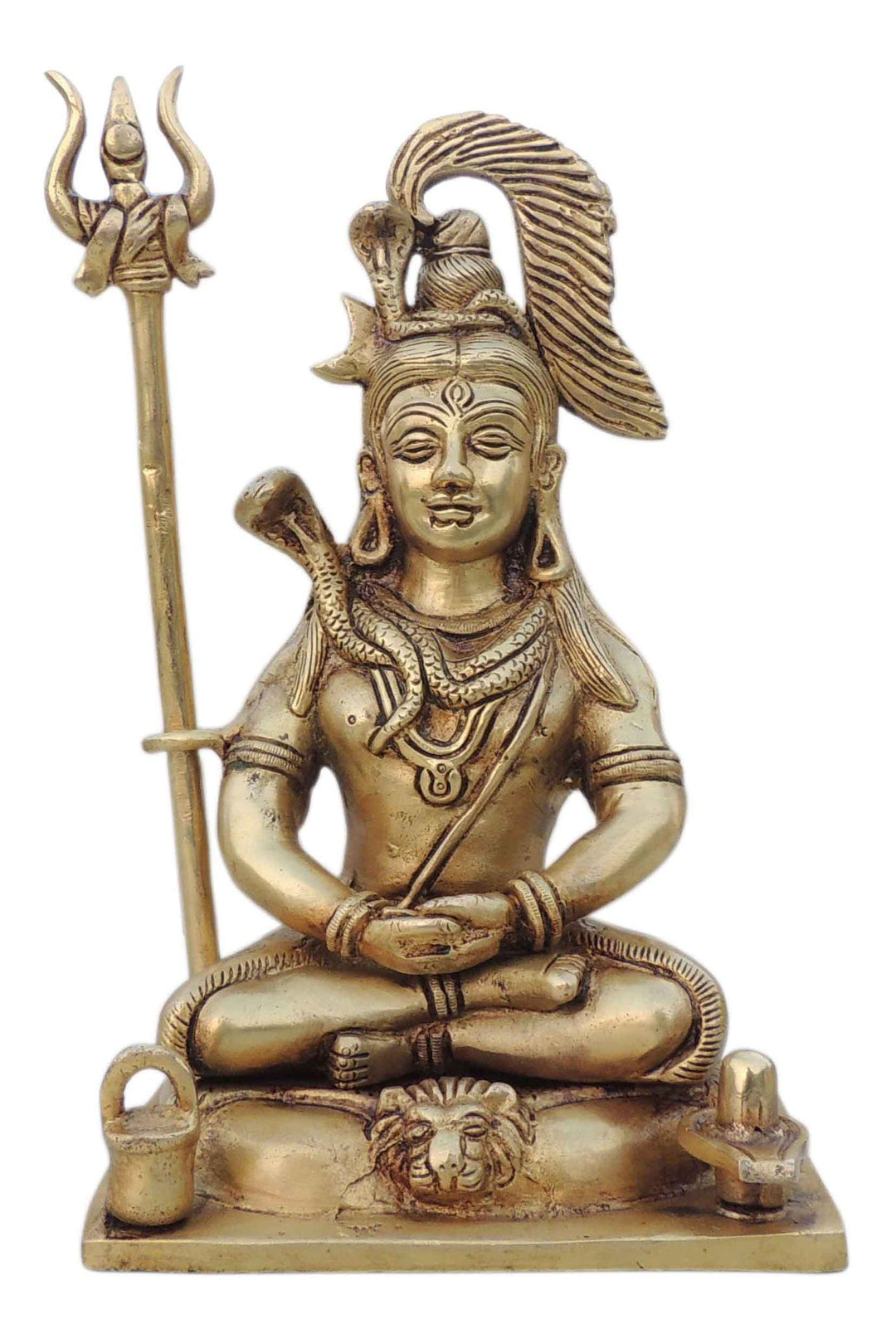 Brass Shiv Ji Idol Statue | God Murtis Decorative Showpiece - 5x4x8.5 Inch