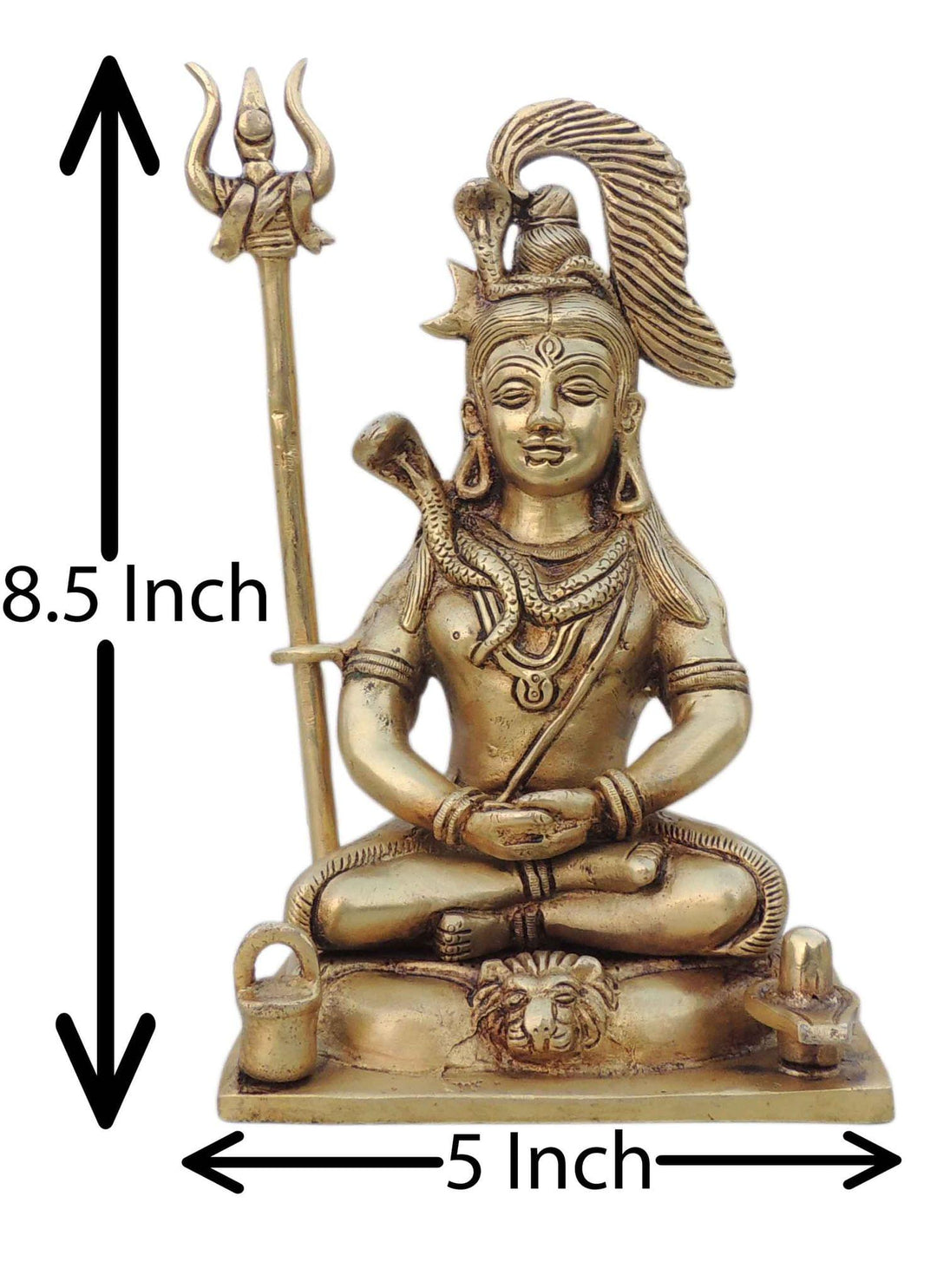 Brass Shiv Ji Idol Statue | God Murtis Decorative Showpiece - 5x4x8.5 Inch