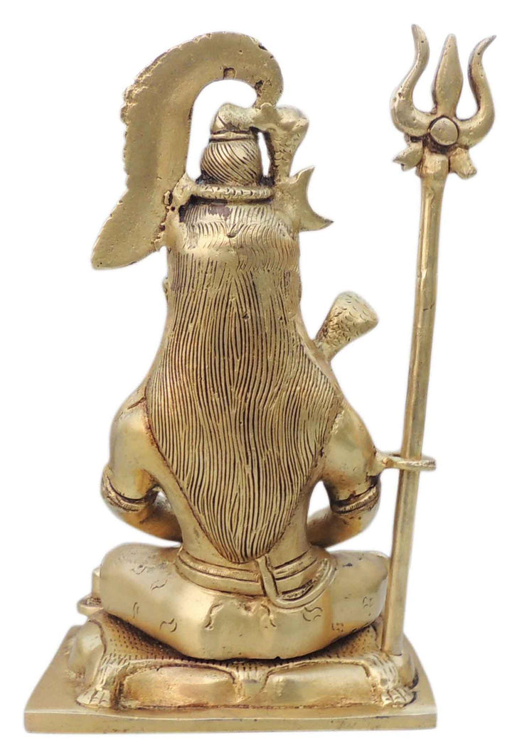 Brass Shiv Ji Idol Statue | God Murtis Decorative Showpiece - 5x4x8.5 Inch