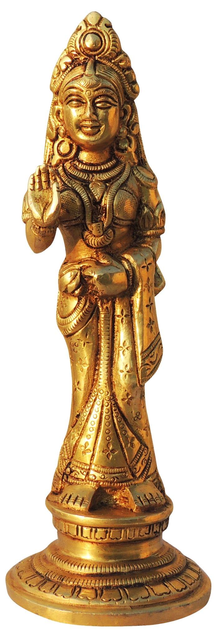 Brass Showpiece Radha Ji Idol Statue | Spiritual God Murtis Decor 3x3x9 Inch