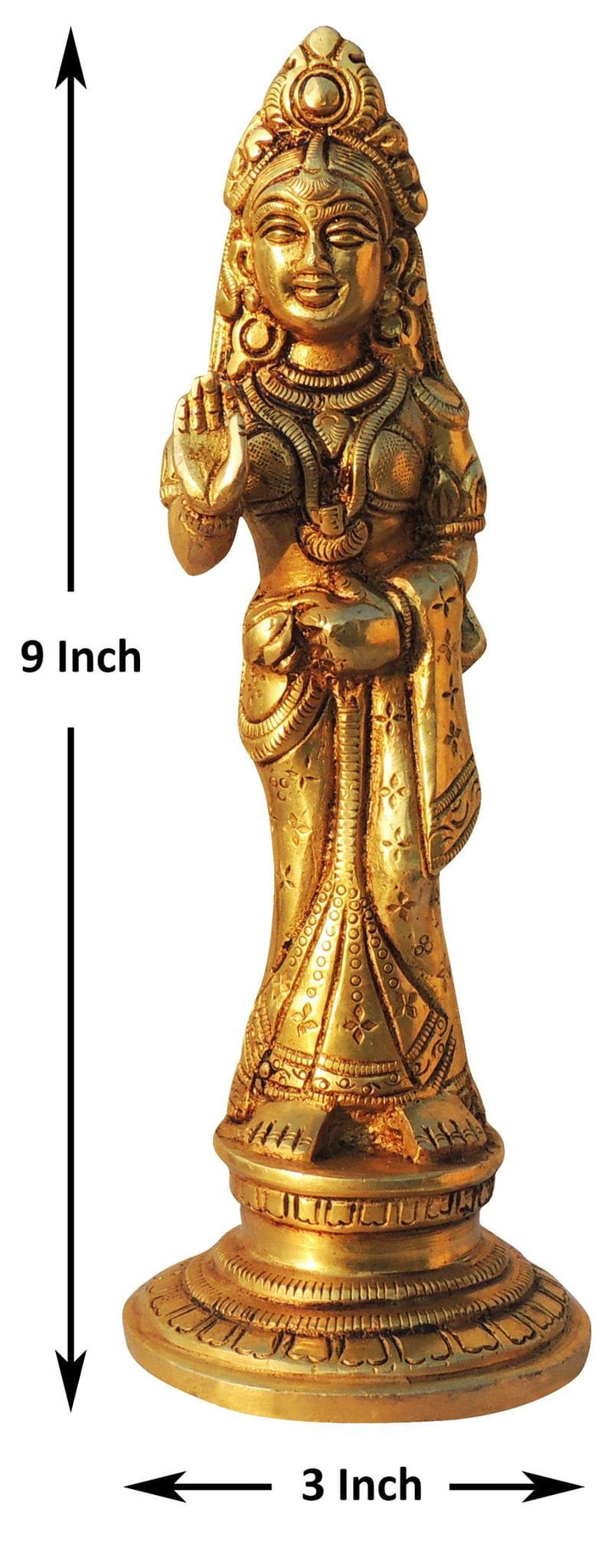 Brass Showpiece Radha Ji Idol Statue | Spiritual God Murtis Decor 3x3x9 Inch