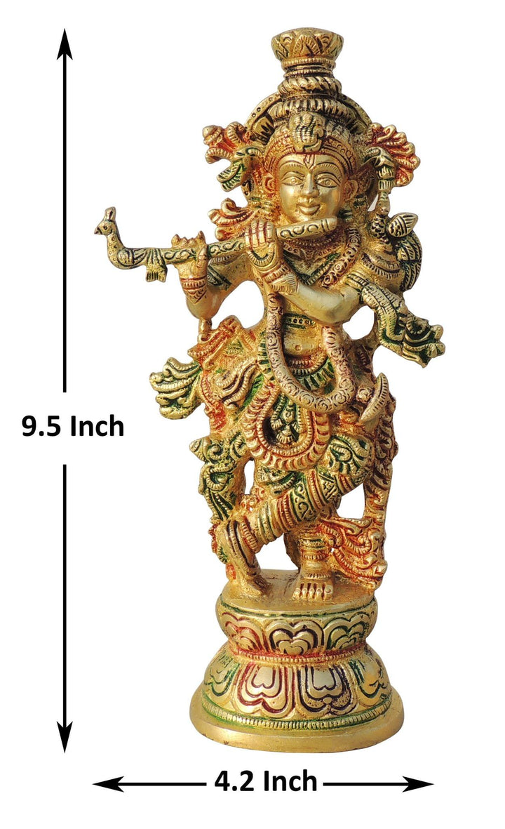 Brass Showpiece Krishna Ji God Idol Statue | Unique Home Decor Piece