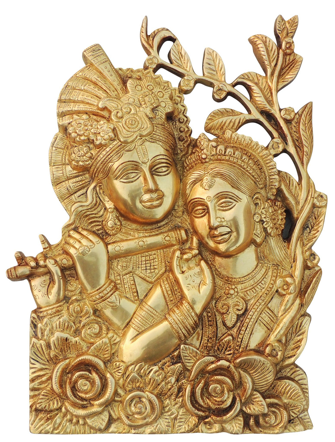 Brass Radha Krishna God Idol | Decorative Showpiece Statue - 10.5 Inch