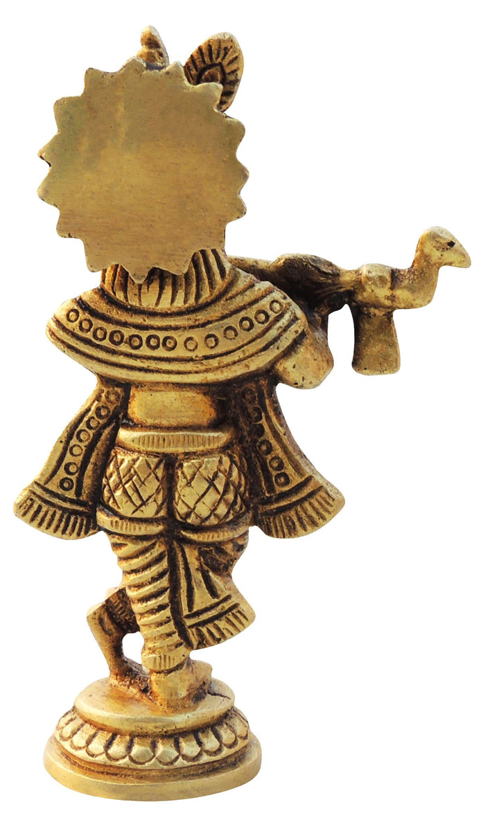 Brass Showpiece Krishna Idol | God Murtis Decorative Statue 2x1x3.2 Inch