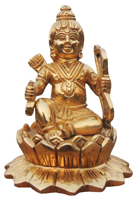 Brass Ramlala God Idol Statue | Decorative God Murtis Showpiece - 3.6 Inch