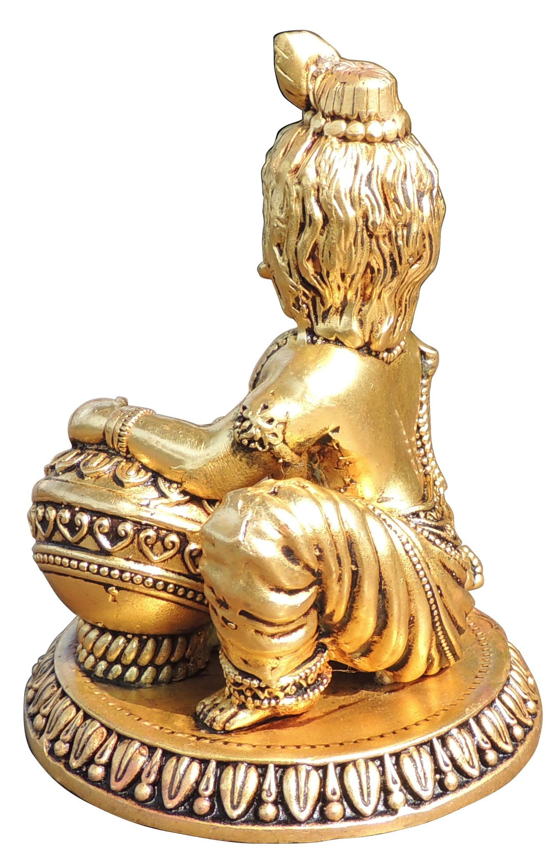 Brass Makhan Krishna God Idol | 3.5 Inch Showpiece Statue