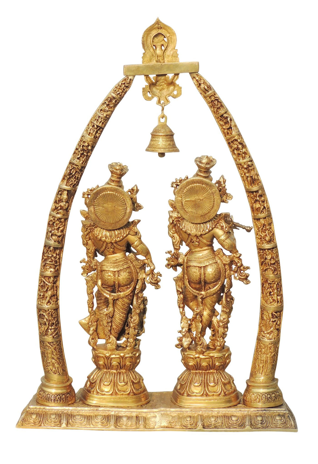 Brass Showpiece Darbar Radha Krishna God Idol | Decorative Religious Sculpture