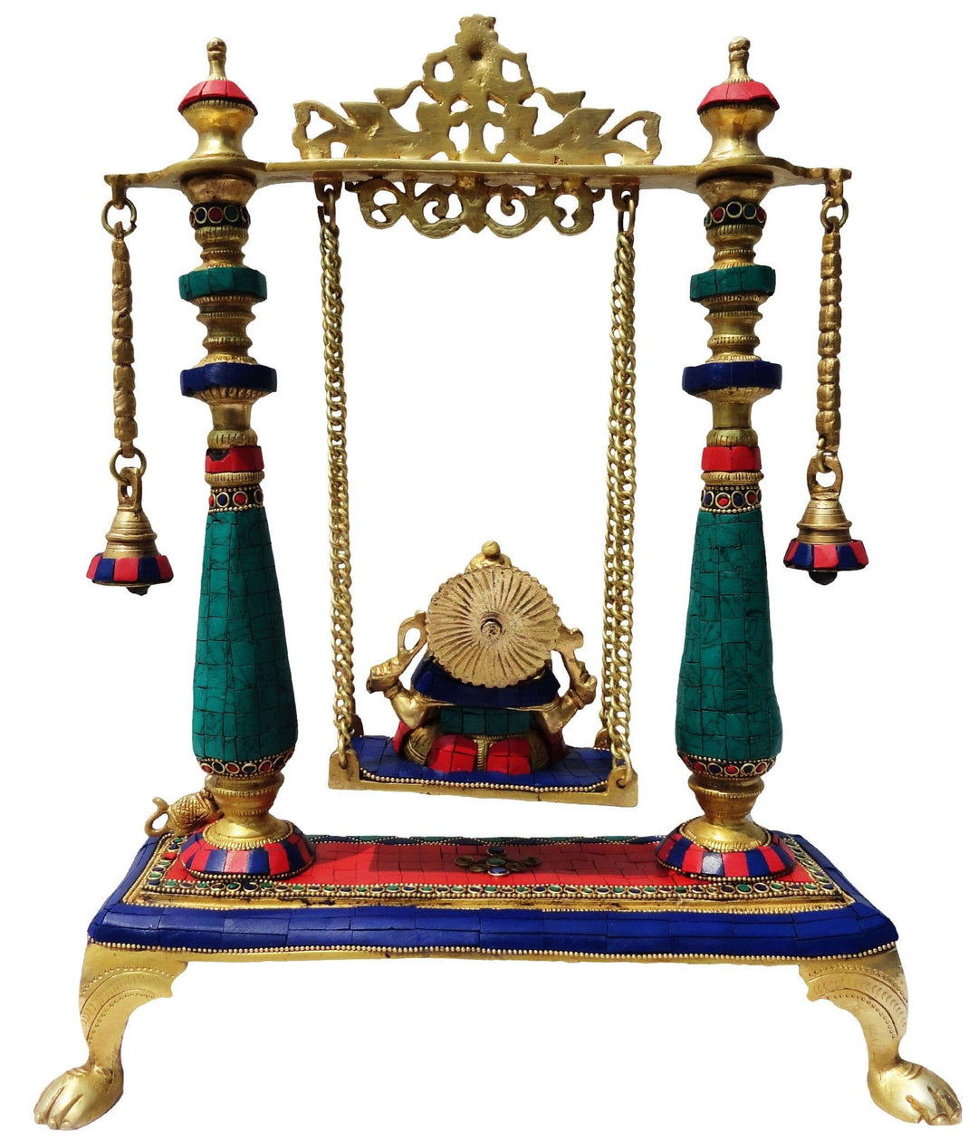 Brass Ganesh Ji Jhula Showpiece | Unique God Murtis Home Decor Statues