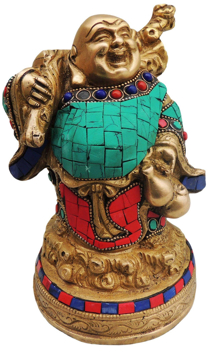 Brass Laughing Buddha Showpiece | God Murtis Decorative Statue 5*4*7 Inch