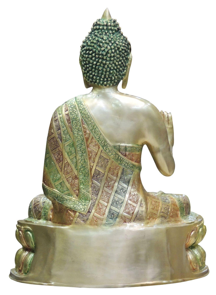 Brass Buddha Showpiece | 22x14x29 Inch Decorative God Murtis Statue