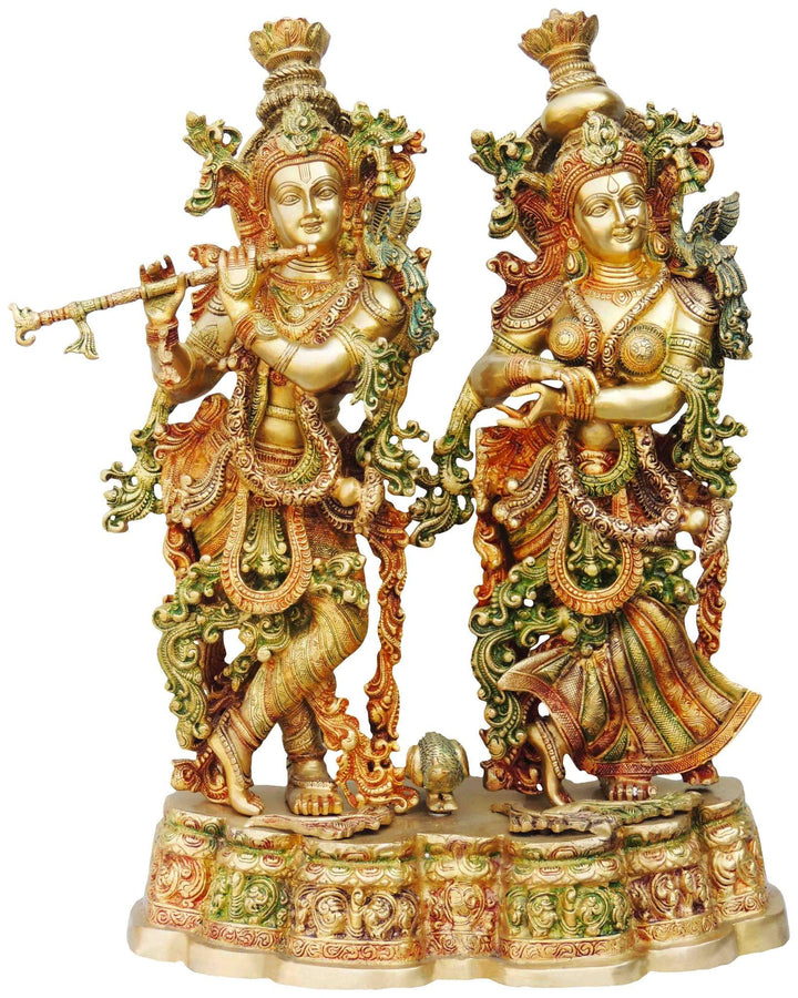 Brass Radha Krishna God Idol | Decorative Showpiece Statue 19*12*27 inch