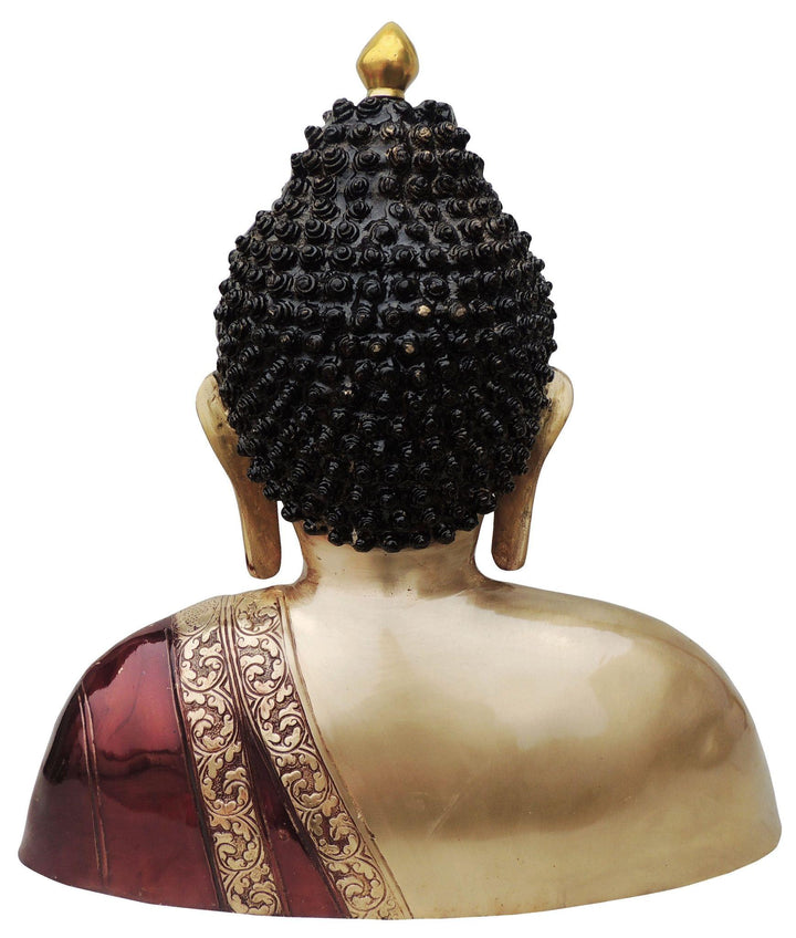 Brass Buddha Head and Chest God Murtis Showpiece | 16.5 Inch Decorative Art