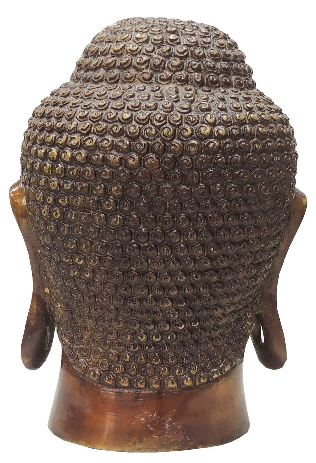 Brass Buddha Head Showpiece Statue | 7x6.5x9.5 Inch Home Decor